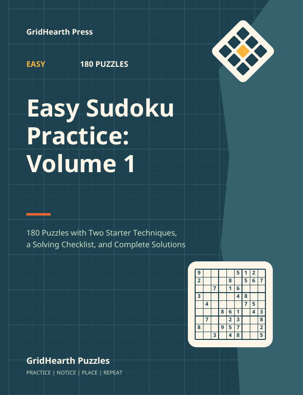 Front cover of Easy Sudoku Practice: Volume 1