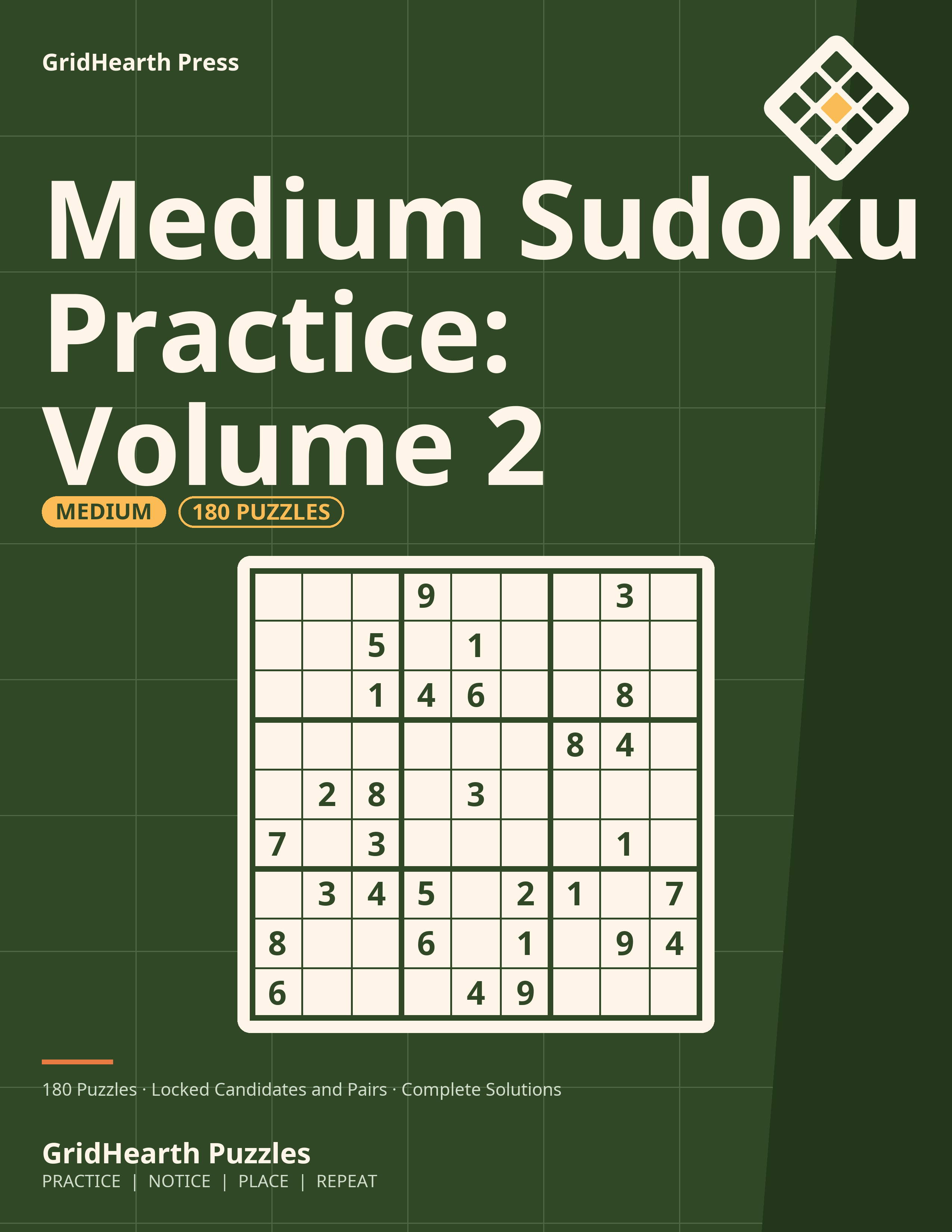 Front cover of Medium Sudoku Practice: Volume 2
