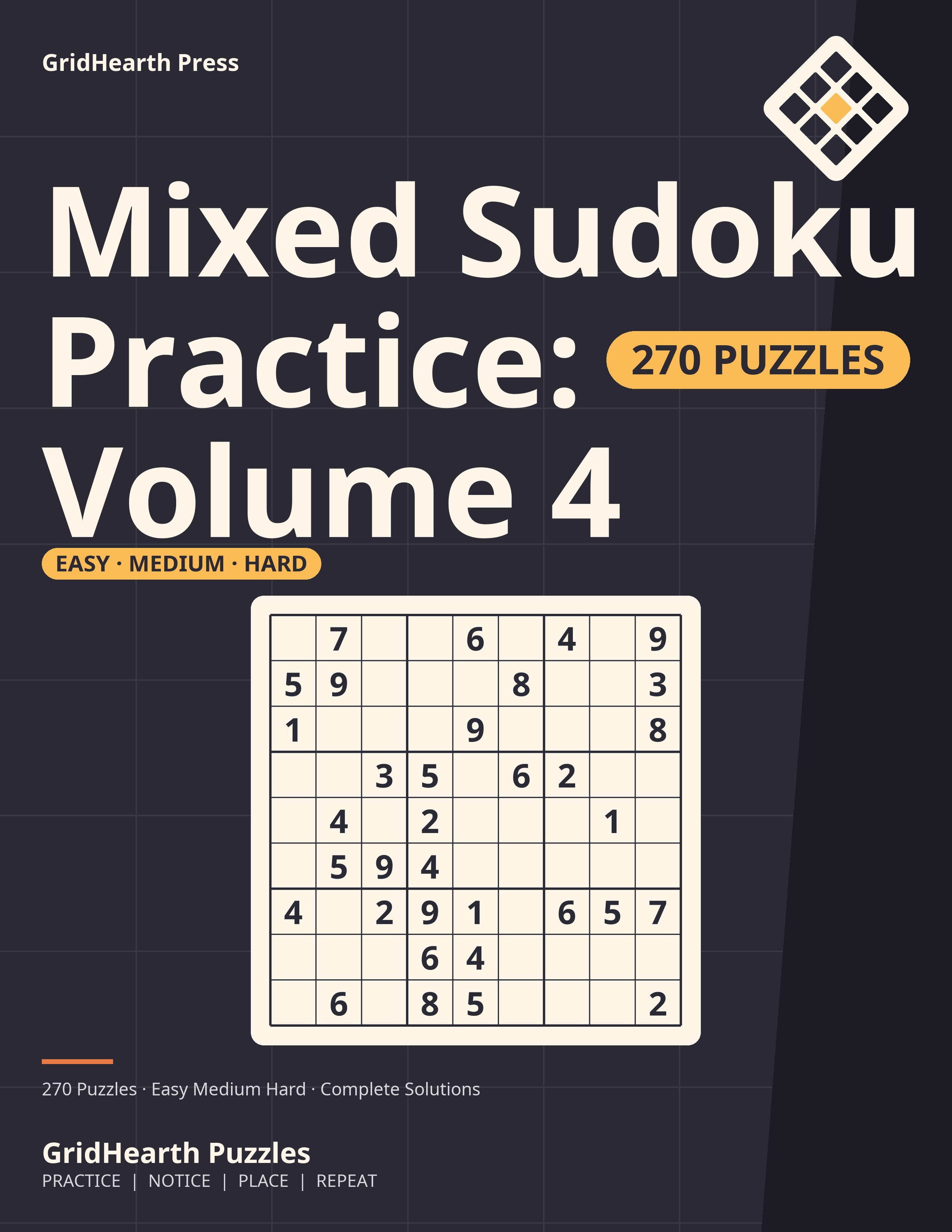 Front cover of Mixed Sudoku Practice: Volume 4